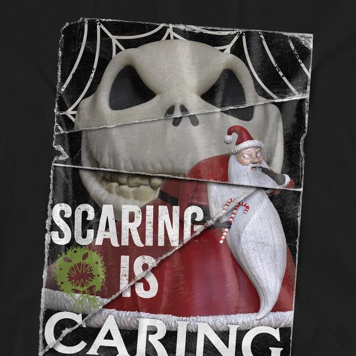Actual product image The Nightmare Before Christmas Unisex Adult Scaring Is Caring T-Shirt (L)