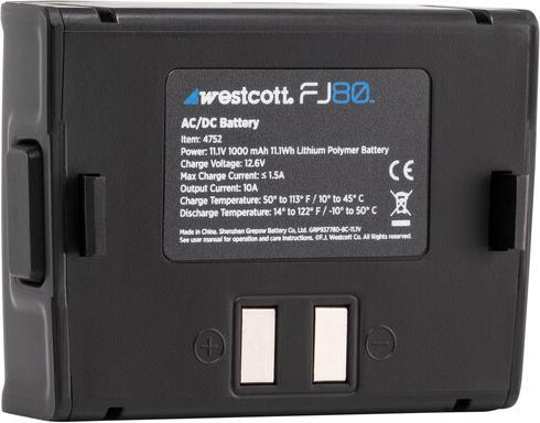 Actual product image Westcott FJ80 Lithium Polymer Battery