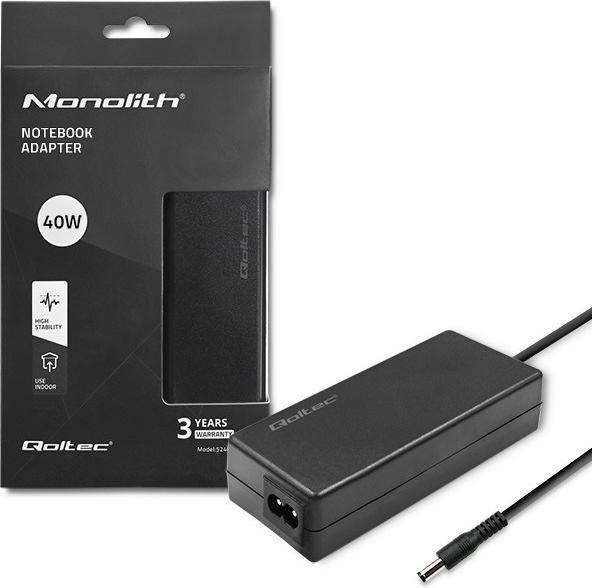 Produktbild Qoltec 40W Netzteil | 12V | 3.33a | 5,5*2,1 | + Stromkabel (40 W)