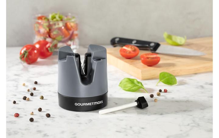 Produktbild Gourmetmaxx Messerschärfer 6.4 cm, Anthrazit/Schwarz, Detailfarbe