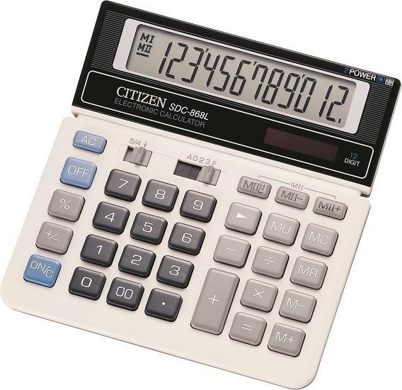 Actual product image Citizen Calculator desktop SDC 868L (Batteries, Solar cells)
