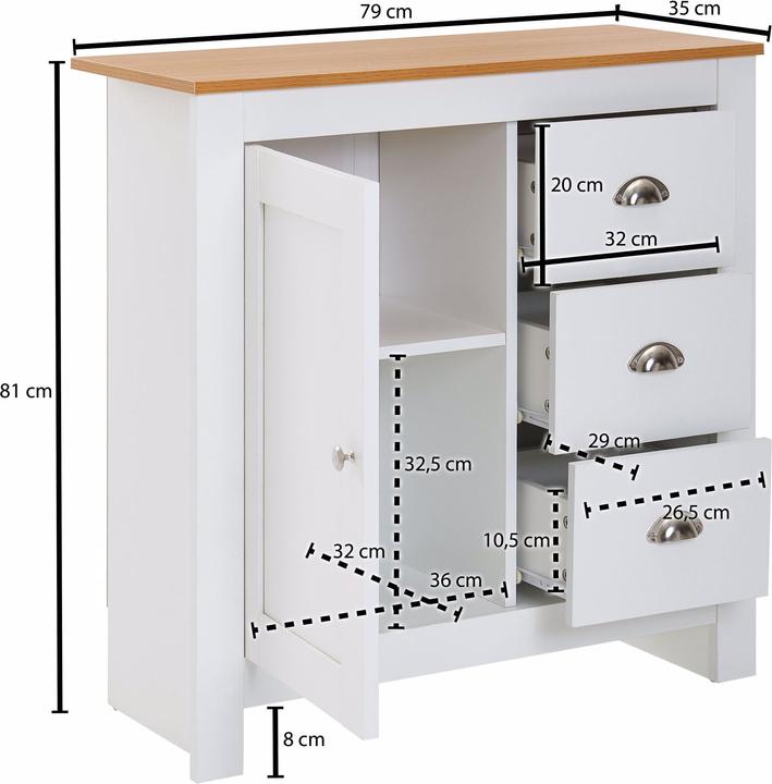 Produktbild Wohnling mit (79 x 35 x 81 cm)