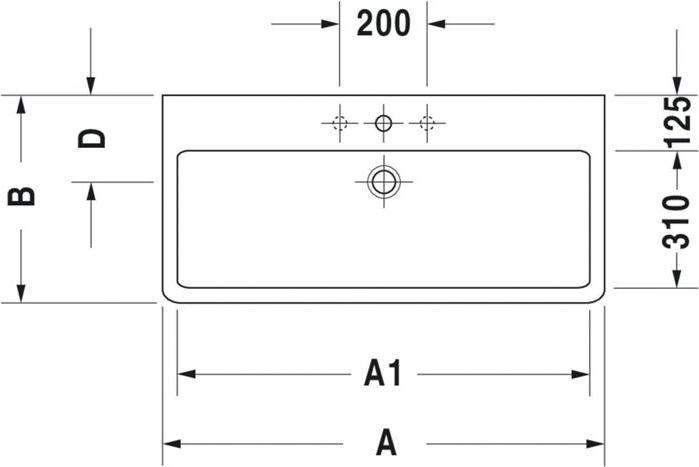 Produktbild Duravit Waschtisch Vero 120 cm wei 0454120000 (470 mm, 1200 mm)