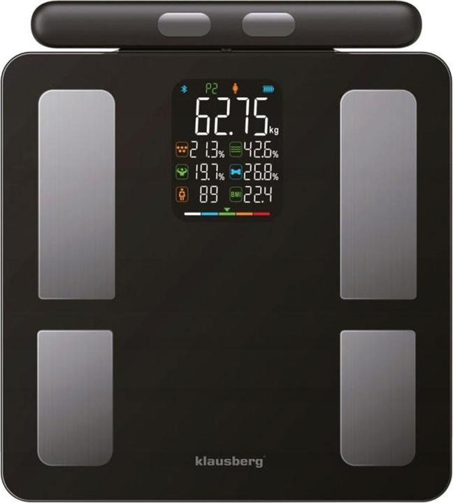 Klausberg Personenwaage mit Handsensoren & digitalem Farbdisplay (180 kg)