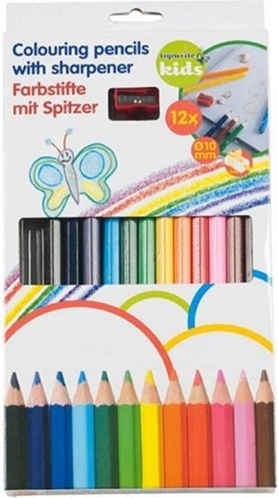 Topwrite Coloured pencils 12pcs with sharpener (Multicoloured, 12 x)