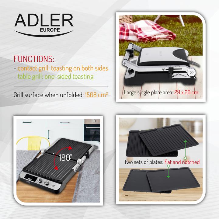 Actual product image Adler AD 3059 contact grill (3 kW)