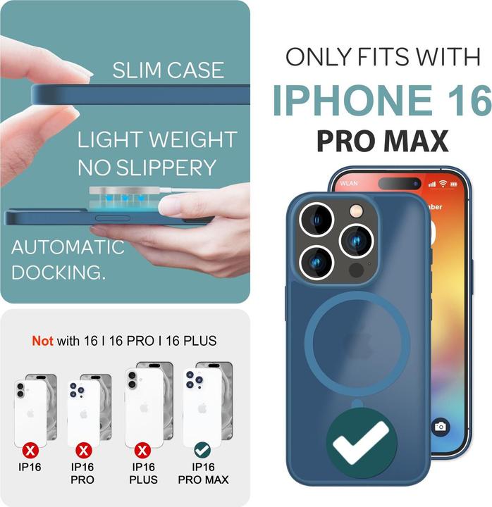 Immagine prodotto Nalia Custodia ibrida opaca con funzione MagSafe (Apple iPhone 16 Pro Max)