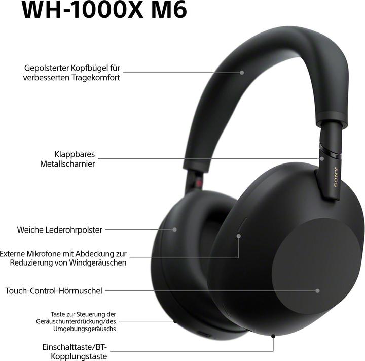 Image du produit Sony WH-1000XM6 (30 h, Sans fil, Filaire)