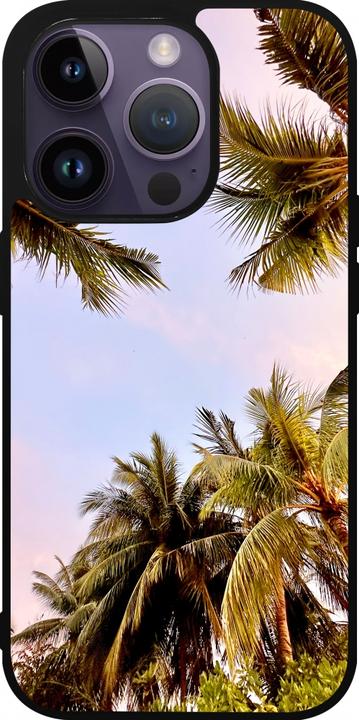 Produktbild PhoneLook Hülle Silikon schwarz Summer 2023 palm tree vibe (Apple iPhone 15 Pro)