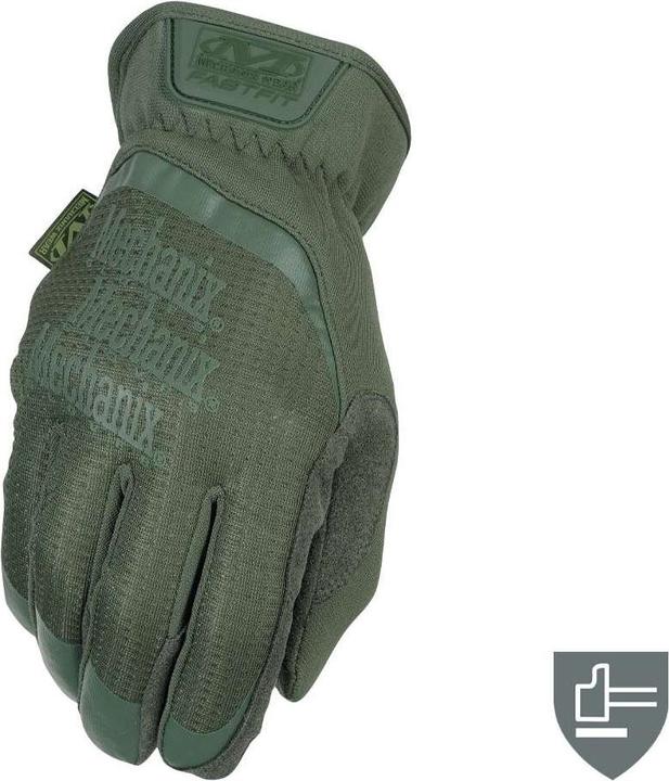 Produktbild Mechanix Wear Handschuhe Mechanix FastFit Olive Drab, grün L Grösse. Geraffte Manschette, Kunstleder, TrekDry (L)