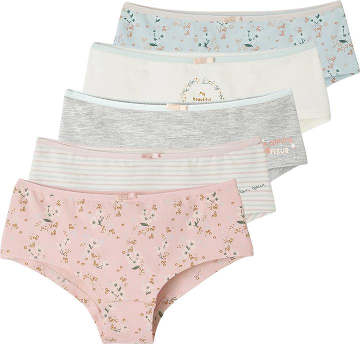 Immagine prodotto Vertbaudet 5er-Pack Mädchen Shortys, Blumen Oeko-Tex (110, Confezione da 5 pezzi)