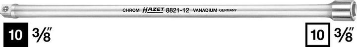 Actual product image HAZET Extension 8821-10 ∙ Square, hollow 10 mm (3/8 inch) ∙ Square, solid 10 mm (3/8 inch)