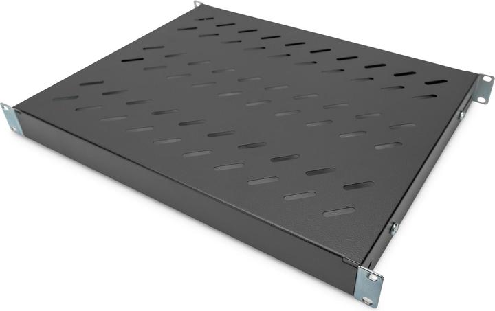 Digitus 1HE Fachboden fuer 48,3cm 19Zoll Netzwerkschrank RAL9005 schwarz fuer 600mm tiefe Schraen...