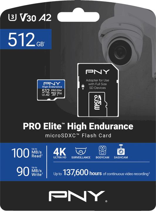 Produktbild PNY Microsd Pro Elite High (512 GB, microSD, U3)