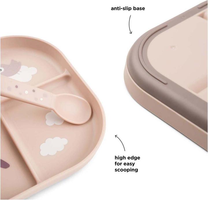 Actual product image Done by Deer Menu plate Foodie Happy clouds Pink