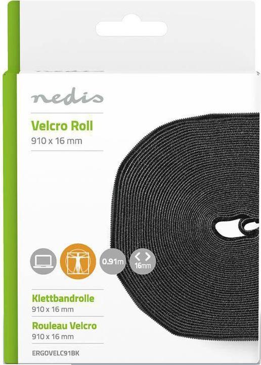 Image du produit Nedis Rouleau de velcro pour câbles 910 x 1.6 cm Noir Unisexe (9100 mm)