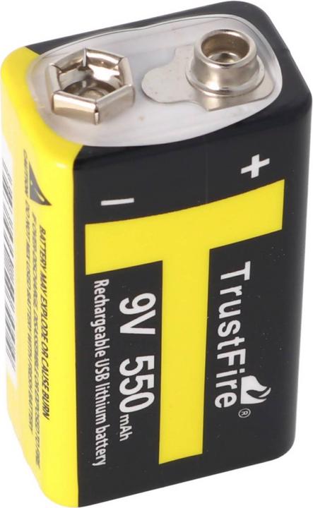 Immagine prodotto Trustfire Blocco da 9V con funzione di ricarica USB (1 pz., 9V Block, 550 mAh)