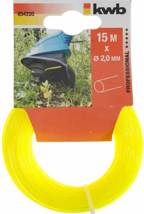 Actual product image kwb Tool Professional nylon threads 2.0 mm colour: yellow, length: 15 metres (Lawn mower, Garden machinery spare parts)