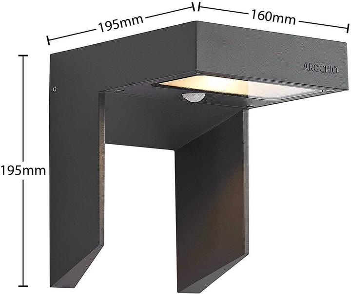 Produktbild Arcchio Dynorma LED-Aussenwandlampe mit Sensor (1150 lm, IP54)