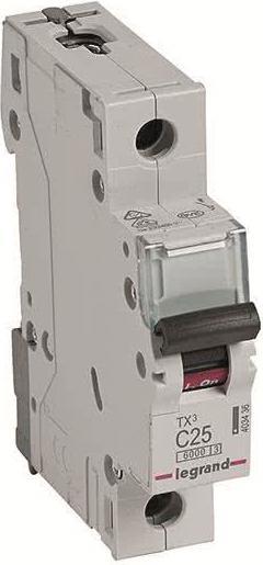 Image du produit Legrand Disjoncteur Tx3 403436 Ls C25A 1P 6Ka 1M 403436