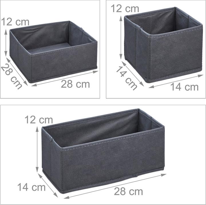 Image du produit Relaxdays Jeu de 6 organisateurs de tiroirs (28 x 28 x 12 cm, 8.50 l)