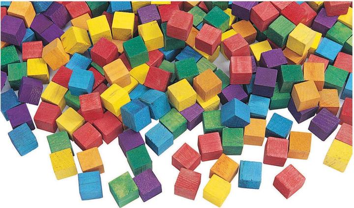 Actual product image Colourings - Coloured wooden cube blocks, 196st.