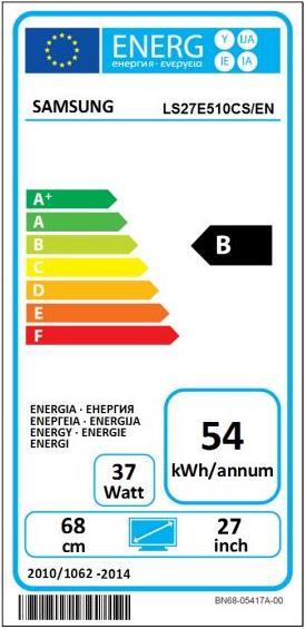 Energie-Label Samsung S27e510c (1920 x 1080 Pixel, 27")
