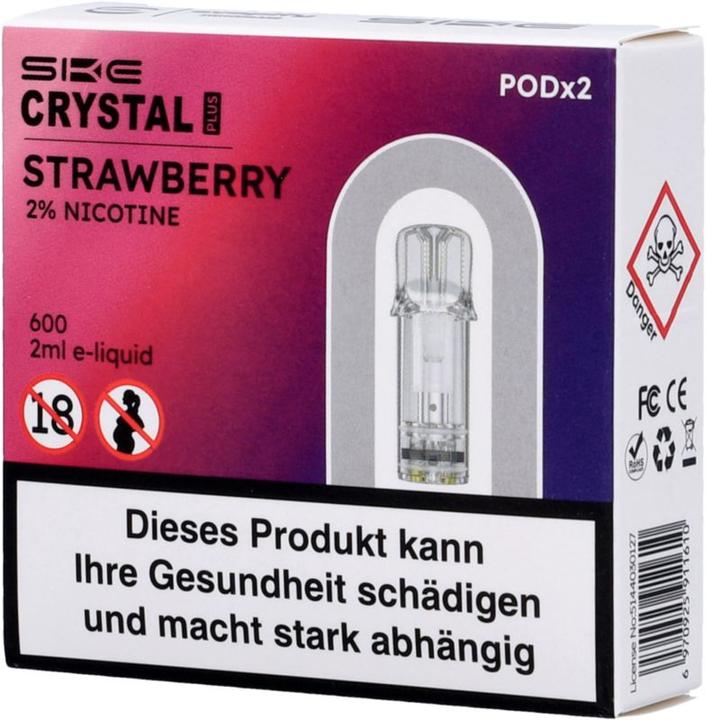 Actual product image SKE Crystal Plus Strawberry Burst - E-Pod refill - 2 pcs. à 2 ml (Strawberry)