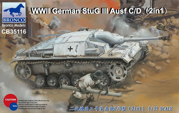 Produktbild Bronco WWII German StuG III Ausf C/D with 75mm StuK 37/L24&75mm StuK40/L48(2in1)
