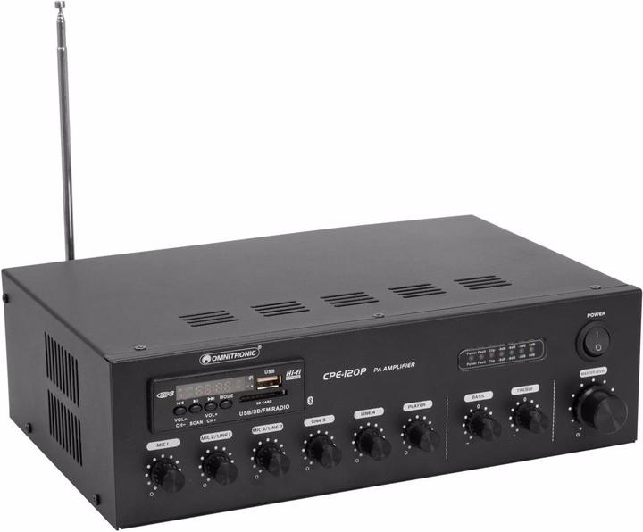 Image du produit Omnitronic CPE-120P ELA Amplificateur ELA 120 W 4 canaux 1 zone