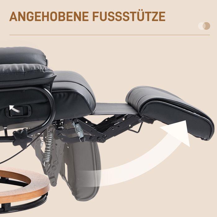 Immagine prodotto Swisshandel24 Relaxsessel Drehbar, Fernsehsessel, bis 150 kg, Kunstleder, Schwarz