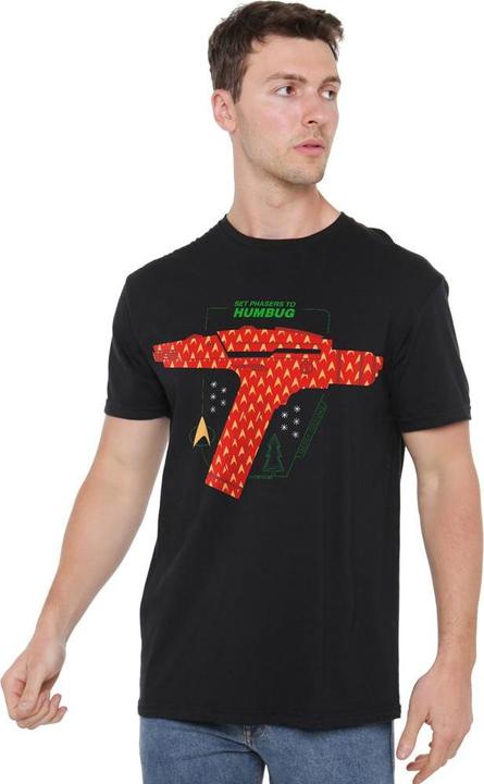 Actual product image Star Trek: The Original Series Mens Phaser Set To Humbug Christmas T-Shirt (S)