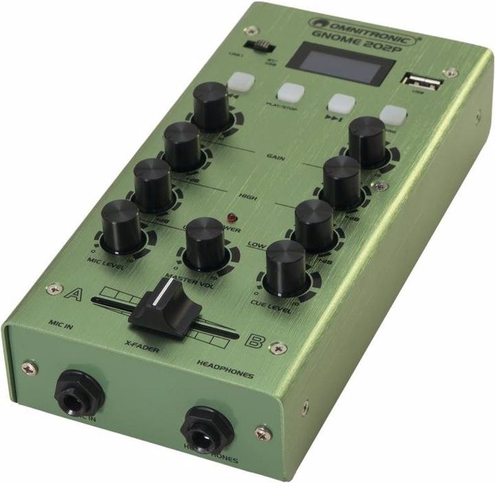 Actual product image Omnitronic GNOME-202P mini mixer green (Studio- and Livemixer)