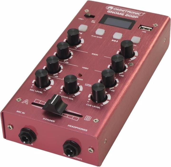 Actual product image Omnitronic GNOME-202P mini mixer red (Studio- and Livemixer)