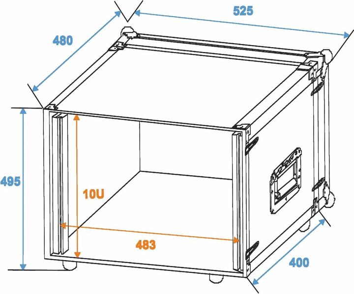 Image du produit Roadinger Rack d'effets CO DD, 10U, 38cm de profondeur, noir (Boîtier 19)