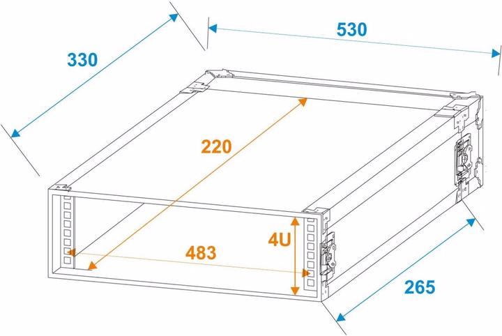 Actual product image Roadinger Rack professional 4U 25cm (19" Case)