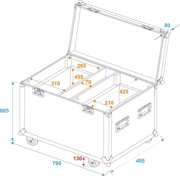 Productafbeelding Roadinger Flightcase 2x TMH XB-280 (Accessoires)