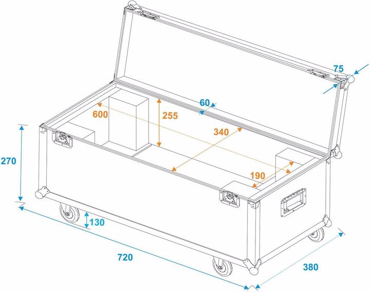 Produktbild Roadinger Flightcase 1x LED SL-350/SL-160 mit Rollen (Zubehör)