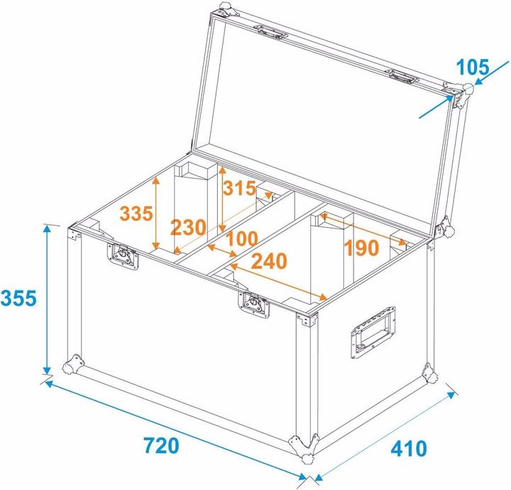 Image du produit Roadinger Flightcase 2x LED TMH-X4 (Accessoire)