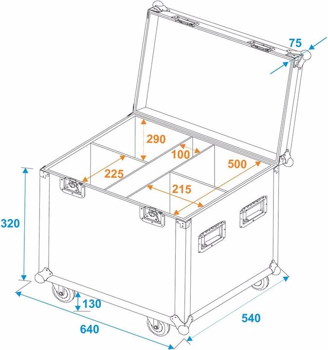 Immagine prodotto Roadinger Flightcase 4x LED IP PAR 7x8W QCL/7x9W SCL con ruote (Accessori)