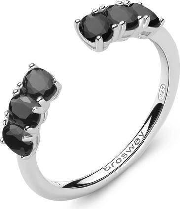 Brosway Fancy Mystery Black FMB11 Silver Open Ring - Circuit: L (56-59mm) (56, 57, 58, 59, 925 Silber)