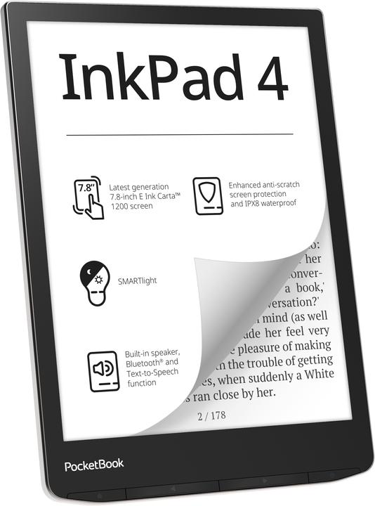 PocketBook InkPad 4 (7.80", 32 GB, Stardust Silver)