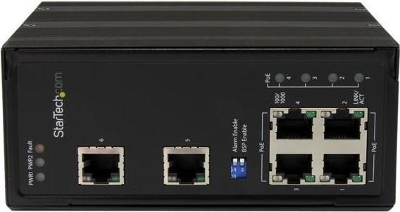 Image du produit StarTech Commutateur Gigabit Ethernet industriel non administré 6 ports avec 4 ports PoE+ - Régulation de la (6 ports)
