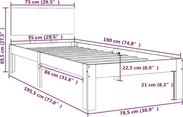 Actual product image VidaXL Valina (90 x 200 cm)