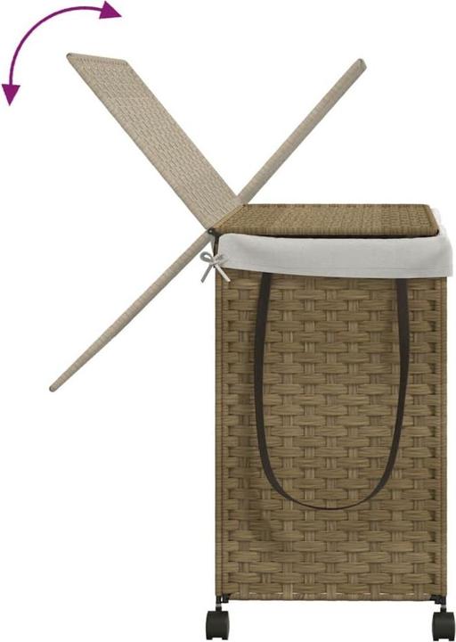 Actual product image VidaXL Laundry basket with castors 60x35x60.5 cm rattan, material