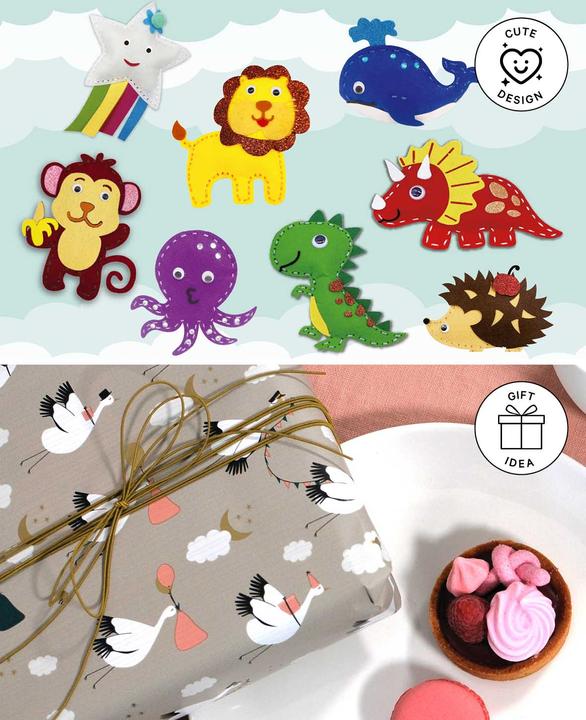 Immagine prodotto I Am Creative Set da cucito in feltro, set completo di animali
