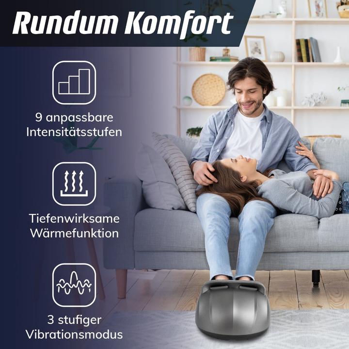 Immagine prodotto Fitleap Fussmassagegerät 9 Intensitäten, 5 Programme, bis Gr. 44, inkl. Fernbedienung, Wärmefunktion