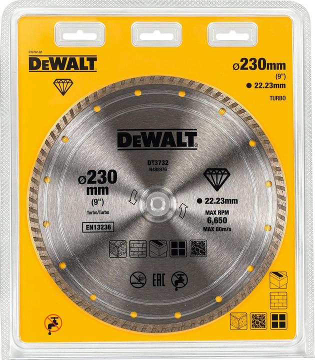 Produktbild DeWalt Diamantentrennscheibe: Allgemeine Baust DT3732alien (Sauberer Schnitt) 230mm Ø