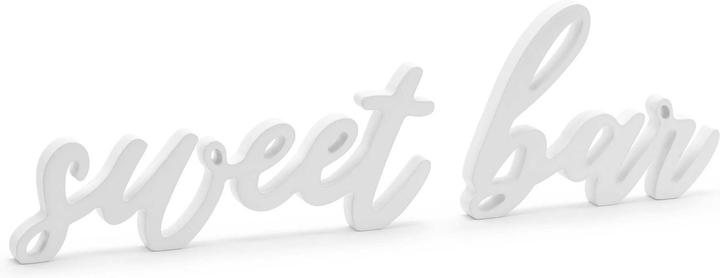 Partydeco Partyaccessoire Holzschrift Sweet Bar 37 x 10 cm, Weiss