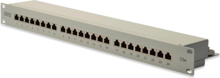 Actual product image Digitus Patch Panel 48.3cm 19inch 24Port Cat5e STP shielded grey RAL7035 Cable installation with LSA